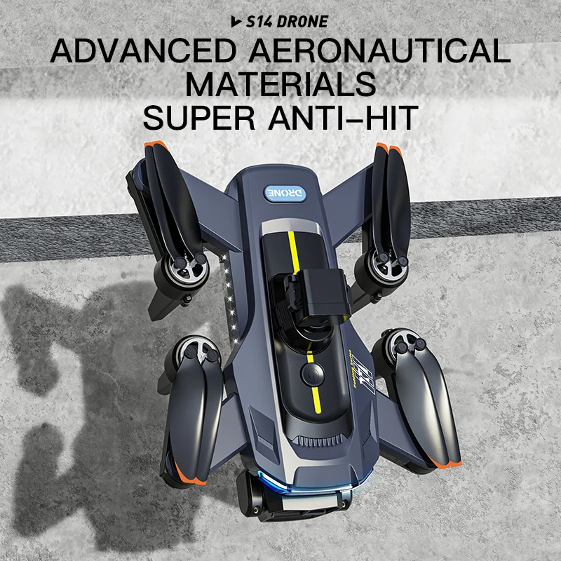 S14 4K 듀얼 카메라 브러시리스 모터 장착 접이식 RC 드론, 광학 흐름 120 ° 전기 렌즈, 360 ° 플립 고도 유지 UAV