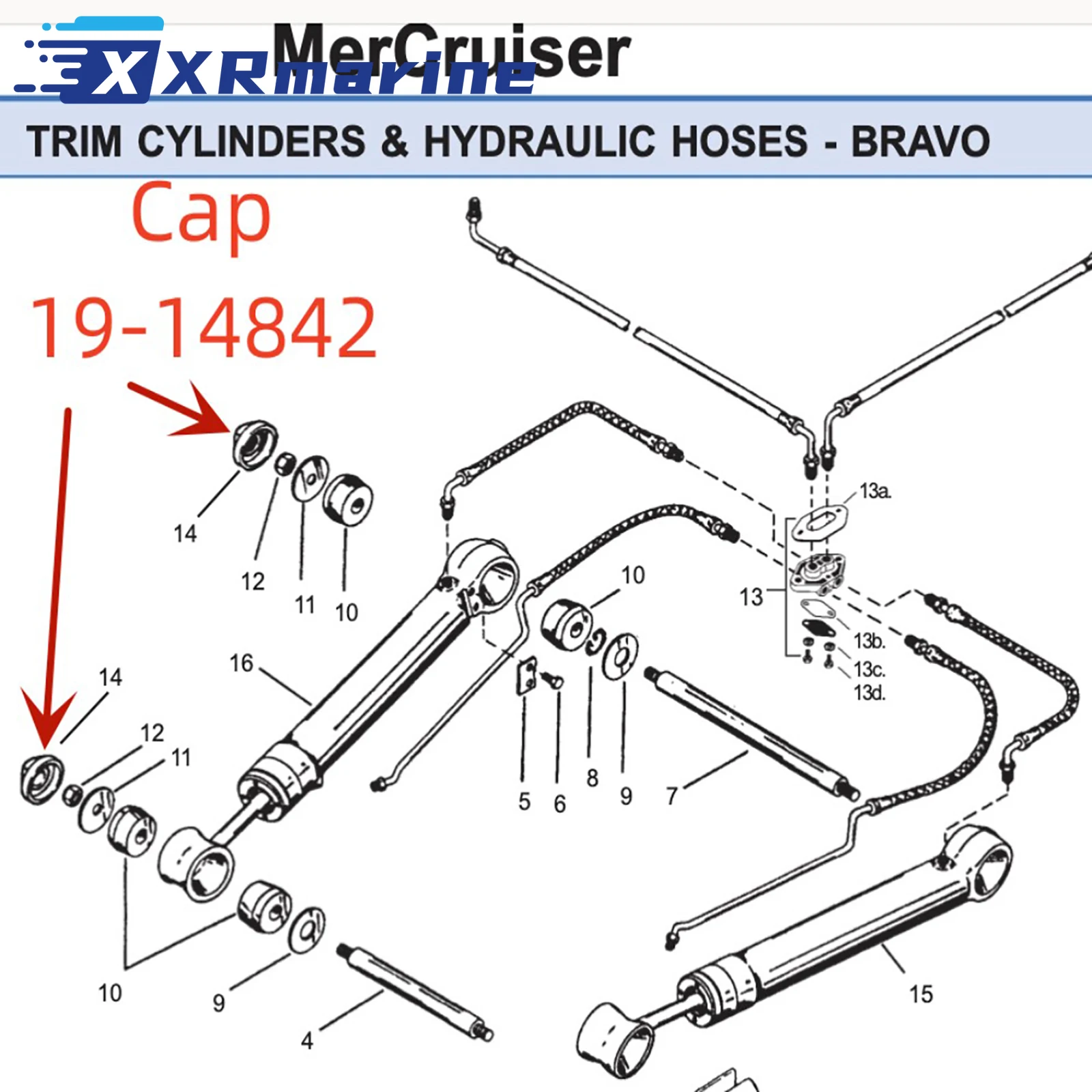 Pince à Anneau Trim Ram E Pour Moteur MerCruiser Alpha Gen 2 - Remplace