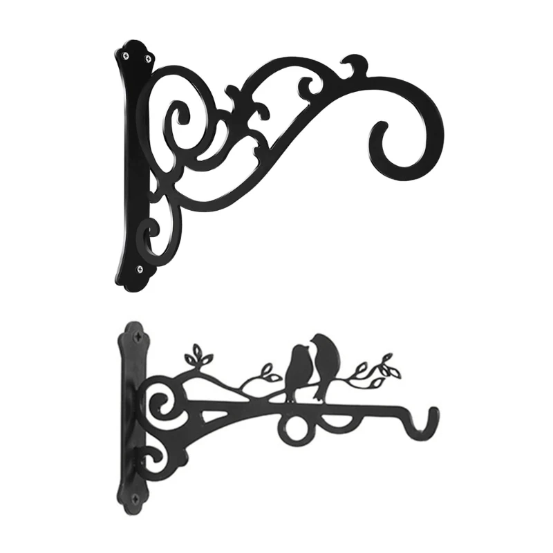 

Metal Hanging Basket Hook Black Outdoor Plant Bracket Wall Mounted Hooks for Plant Lantern Bird Feeder Garden DropShipping