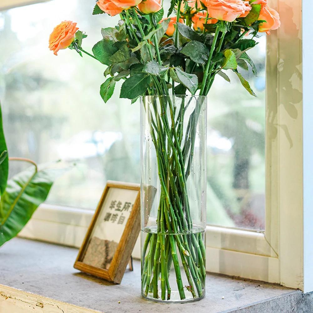 1Pcs Shatterproof Plastic Vases Tall Large Transparent Flower Vase Hydroponic Decoration Flowerpot  Acrylic Cylinder Vases 5