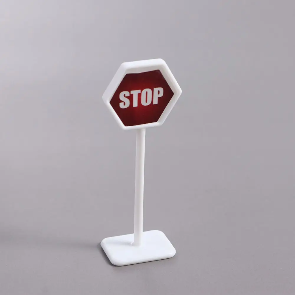 15Pcs/Set Traffic Toys Traffic Signs Mini Traffic Signs Model Toy Road Block Puzzle Plastics City Traffic Toy for Kids