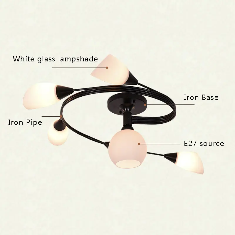 Modern Led Ceiling Chandelier Nordic Glass Lamp Bedroom Kitchen Living Room Dining Room Decoration Home Ceiling Light Fixtures