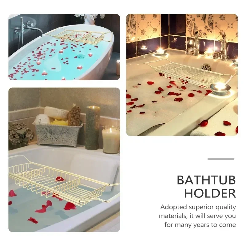 Bathtub Shelf Storage Holder Rack Expandable Bath Table Shelf Over Bath Tub Racks Optional Stand