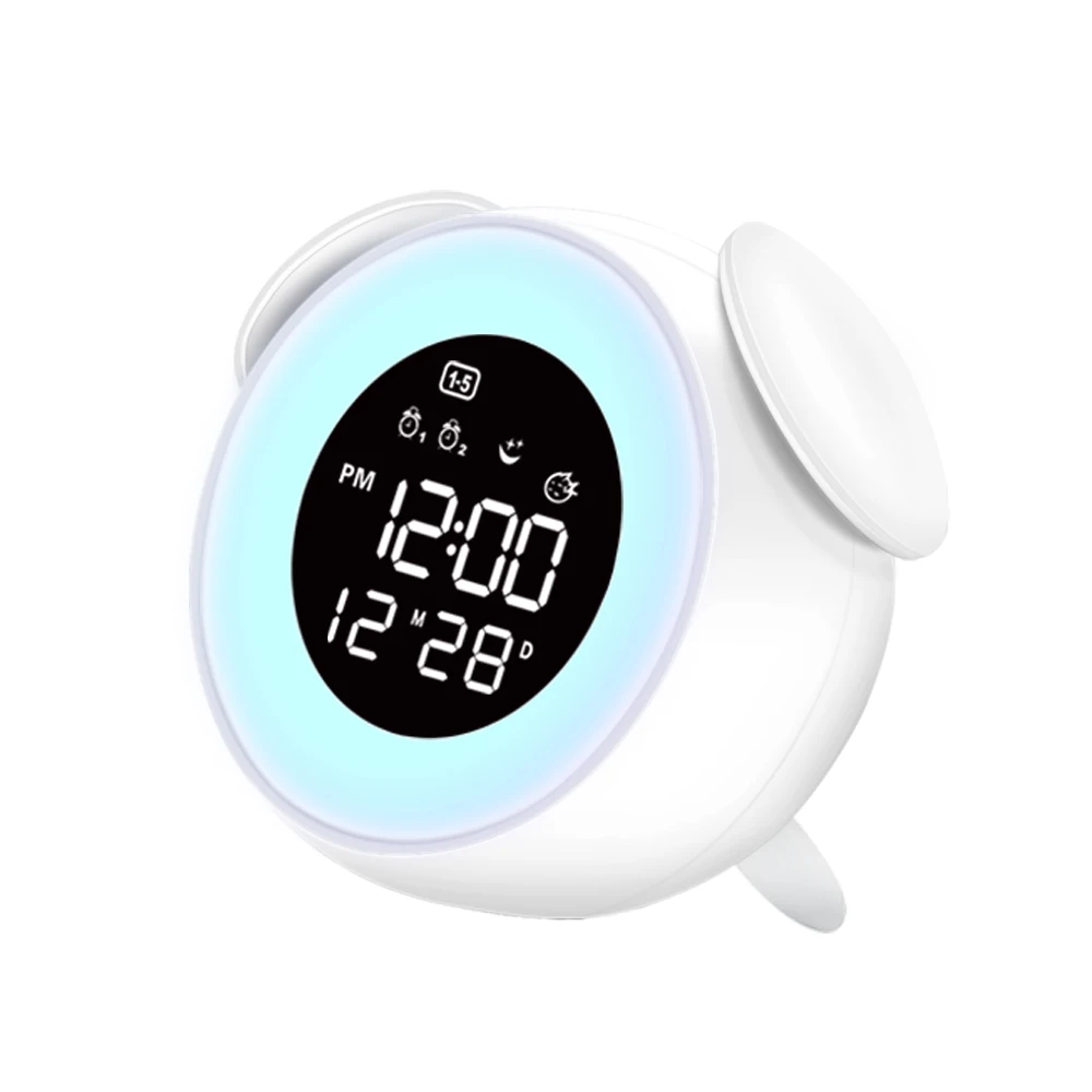 

7 Color Changing Wake Up Kids Clock Sunrise Simulation Led Bedside Night Light wake-up light