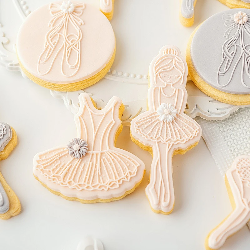 Ballet Girl Swan Cake Cookie Press Stamp Acrylic Fondant Sugar Craft Cookie Cutter Biscuit Mold Bakeware Pastry Decorating Tools Cookie Cutter Baking Mold Cookie Mould Fondant Cutter Baking Decorating Tools