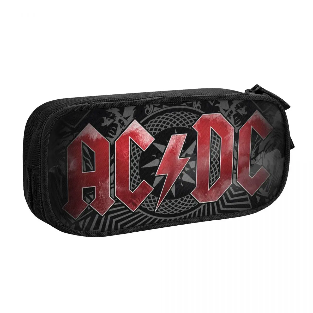 한국 맞춤형 레트로 락 AC DC 펜슬 케이스, 여아 남아용 헤비 메탈 음악 대용량 펜 가방 상자, 학교 액세서리