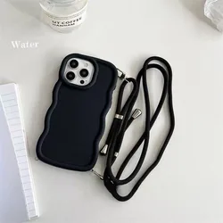 Adjustable Crossbody Lanyard Phone Case with Neck Strap - iPhone SE (2020) (Black)