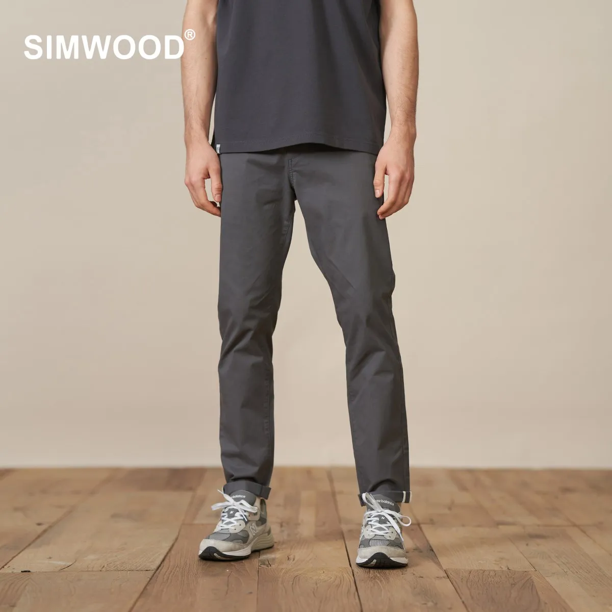 Men Tapered Pants Chinos Casual Pants