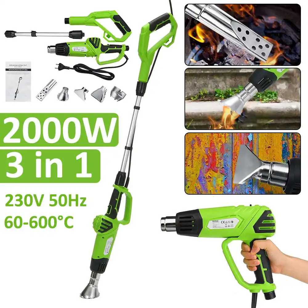 3 in 1 Weeds Burner Electric Thermal Weeder Hot Air Weeds Grass Flame