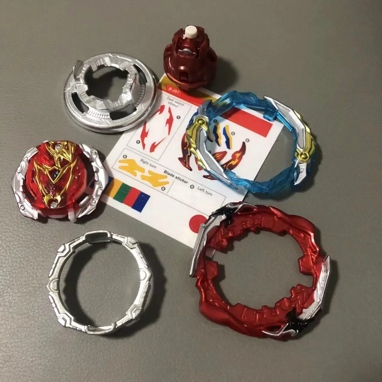 Spinning Top Toy Flame Zest Achilles B-201 Bey only with Sticker