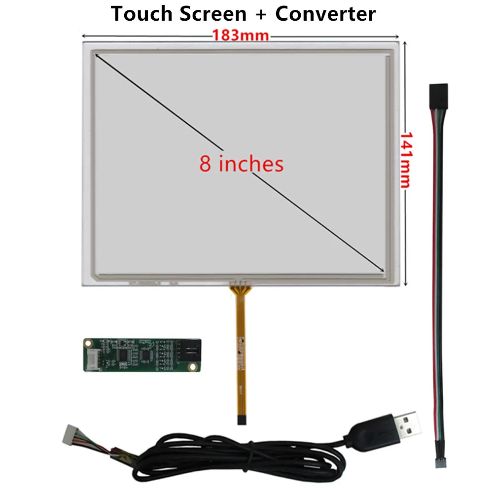 Фото 8-дюймовый 4:3 IPS ЖК-экран, совместимый с HDMI, VGA AV драйвер, плата управления, дигитайзер для Raspberry Pi, комплект монитора №3