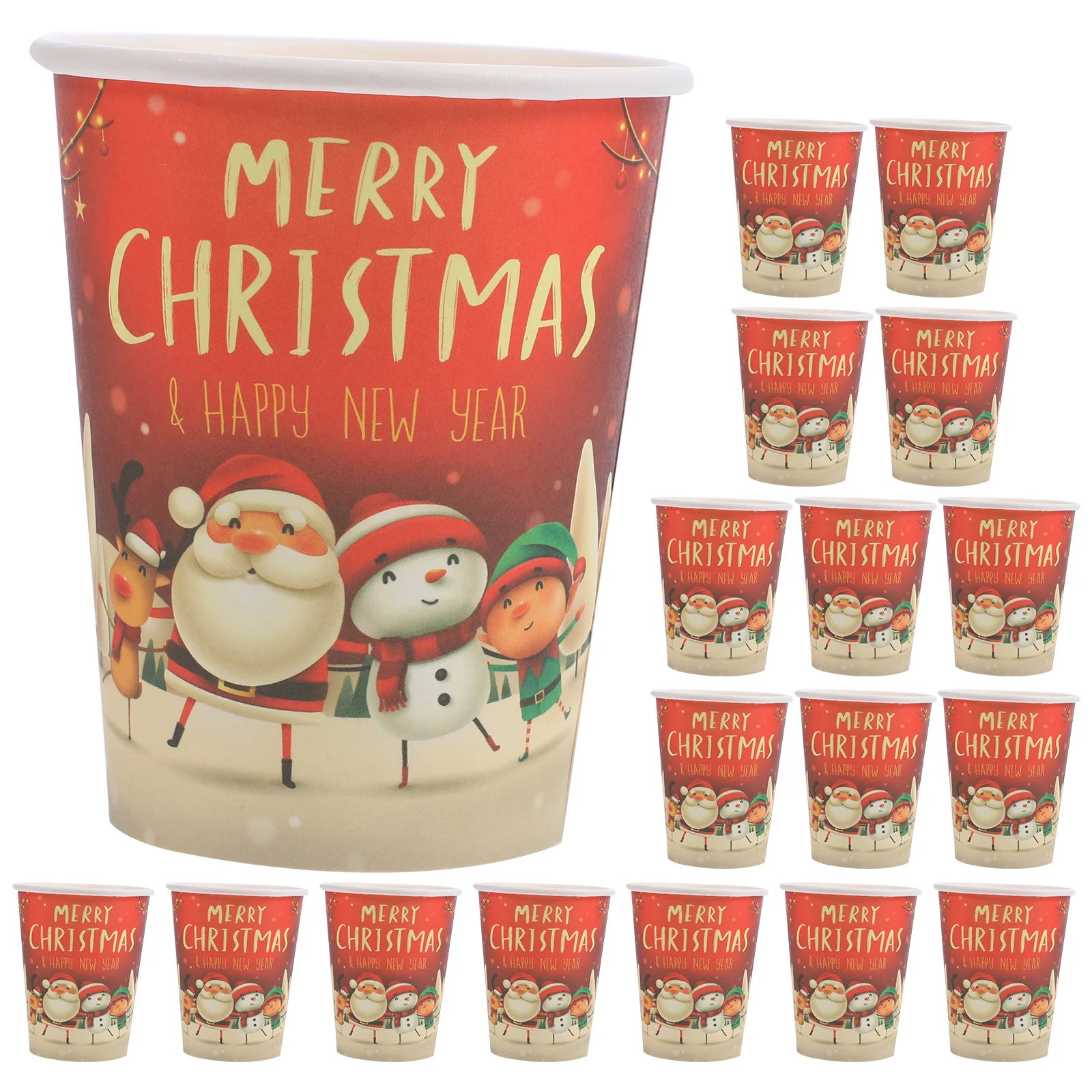 

32 Pcs Camping Supplies Cup Party Disposable Paper Christmas Theme Tableware Multi-use Dinnerware Kit Banquet Coffe Mug