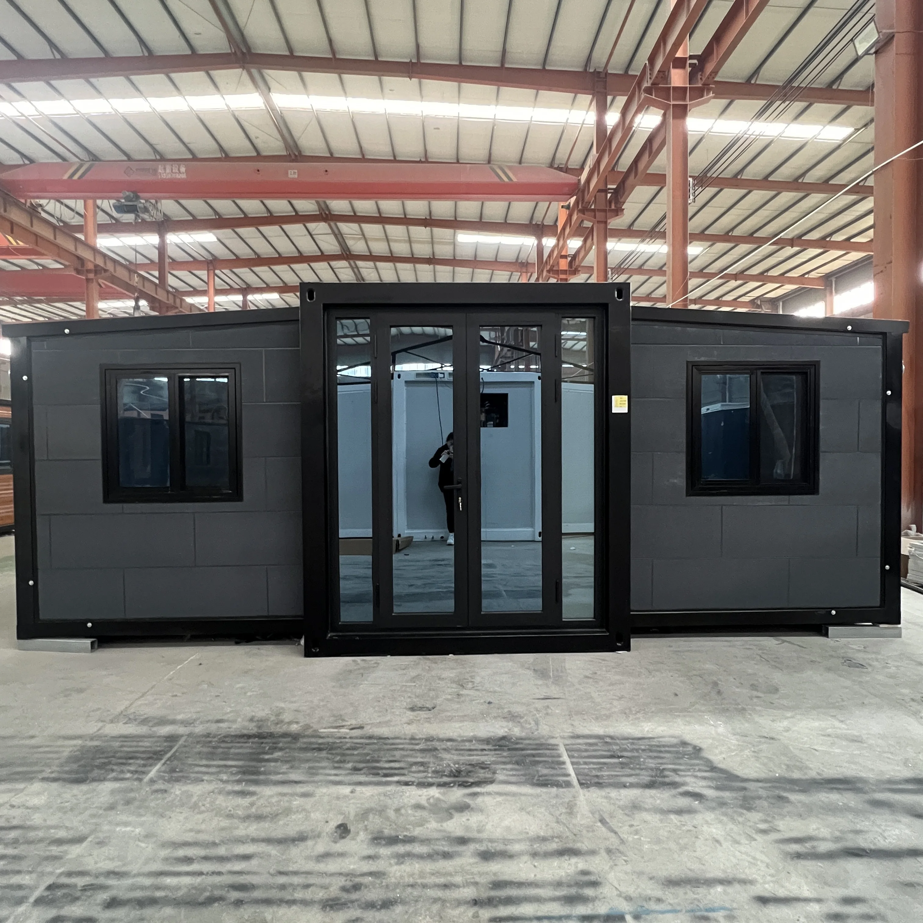 บ้านวิลล่าสำเร็จรูปแบบพกพาขนาด 1 2 3 4 5 ห้องนอน ขายตรงตามสั่ง บ้านเคลื่อนที่หรูหรา ขนาด 40 ฟุต 20 ฟุต แบบพับได้ ขยายได้ 1