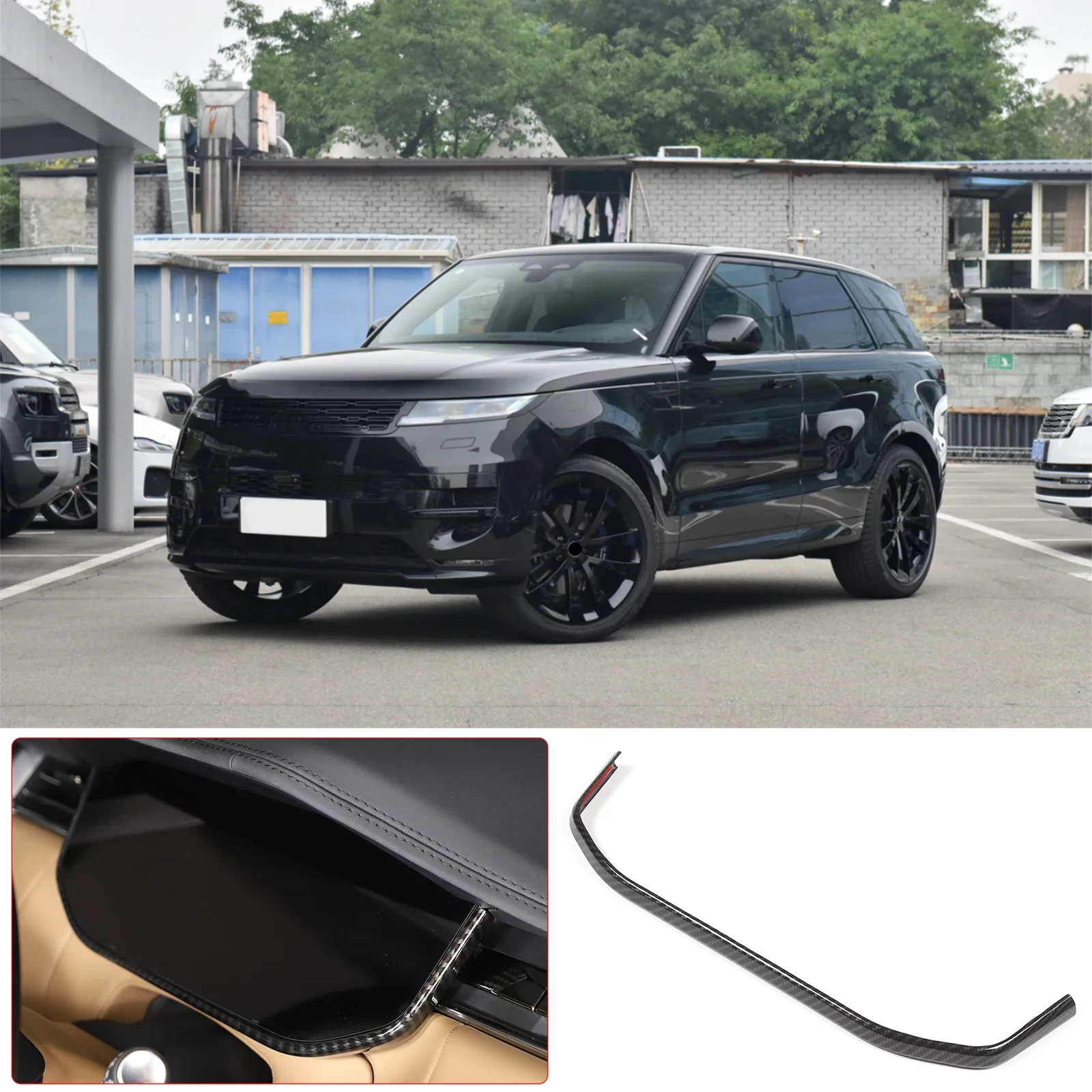 

For Land Rover Range Rover Vogue 2023+ Car Central Control Dashboard Frame Trim ABS Carbon Fiber Pattern Interior Accessories