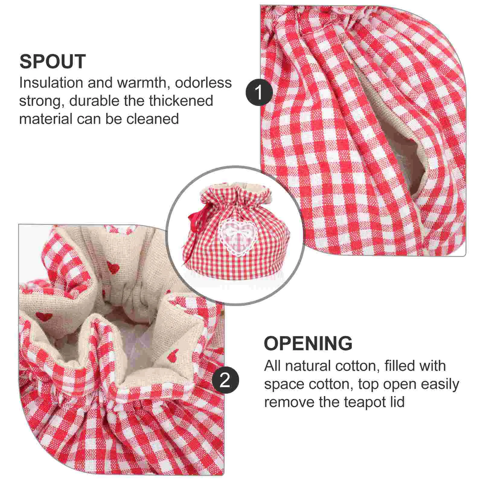 Teapot Insulation Cover Teapot Dust Cover Water Kettle Outdoor Sleeve Drawstring Warmer for Home Household Bottle Cotton Insulated Portable