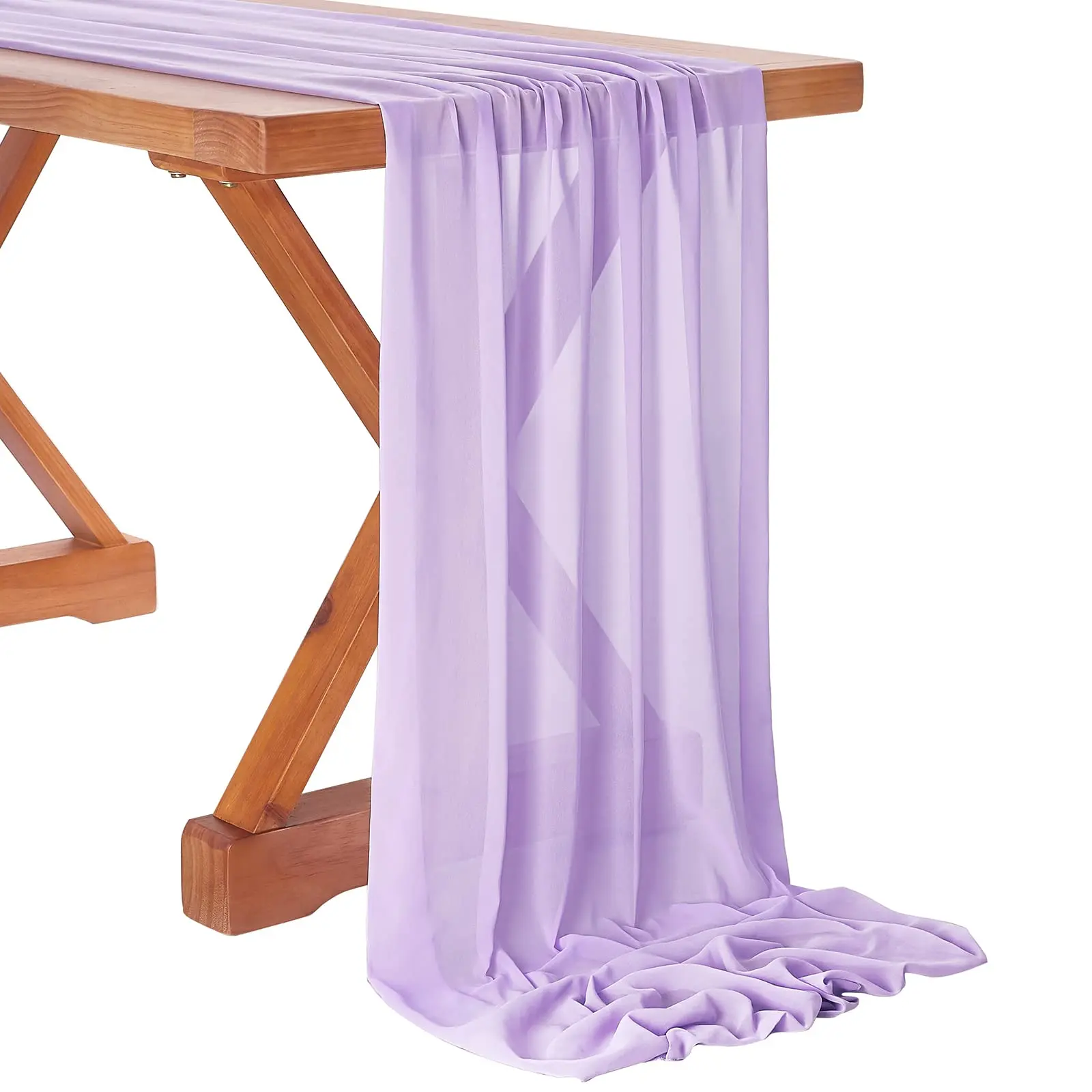 Set of5 Chiffon Table Runner  Wedding Arch Gauze Vintage Romantic Wedding Chair Sashes Birthday Party Baby shower Ceremony Decor 2