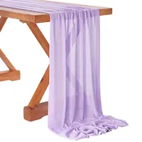Set of5 Chiffon Table Runner  Wedding Arch Gauze Vintage Romantic Wedding Chair Sashes Birthday Party Baby shower Ceremony Decor 2