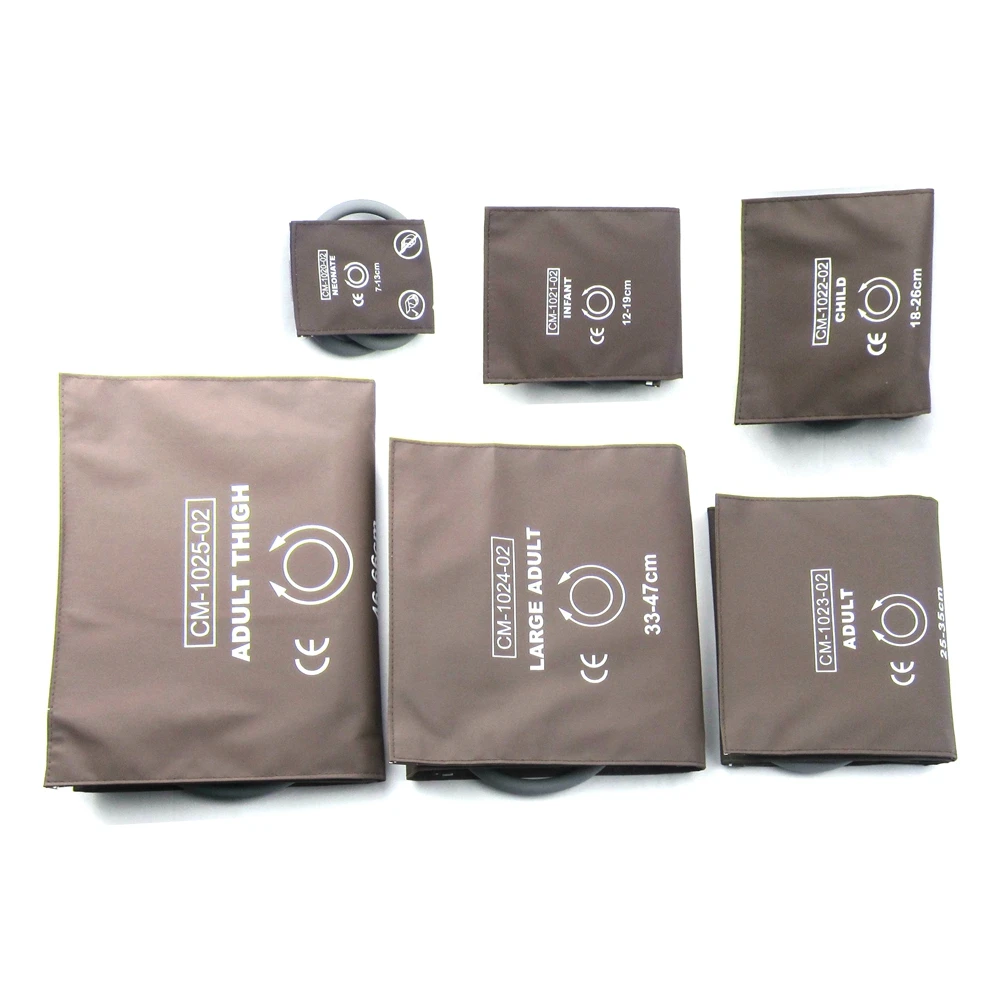 

Reusable BP cuff Imitation Leather NIBP Blood Pressure CUFF With Bladder Single-tube For Patient Monitor With Connector LC-03