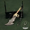 9cm God of War Weapon Blades of Chaos Runic Kratos Sword Game Periphery Metal Alloy Keychain Katana Sword Real Steel Gift Toys 4
