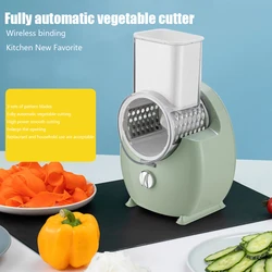 Electric Vegetable Slicer Household Gadgets 3-in-1 Multifunctional Potato Shredder Carrot Cheese Rechargeable Home Cooking Tool