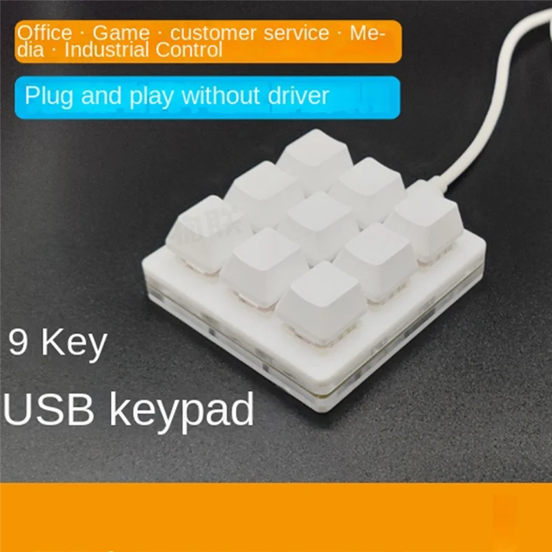 9-Key Mini Mechanical Keypad Select All Copy Paste Shortcut Key One-Key Password Mechanical Osu