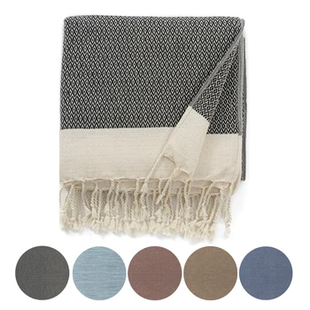 Turkish Cotton Blanket with Tassels 1
