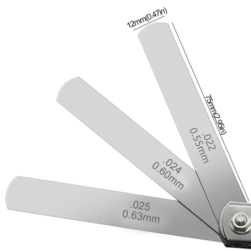 32 IN 1 Blade Feeler Gauge Metric and Imperial Gap Measuring Tool Stainless Steel