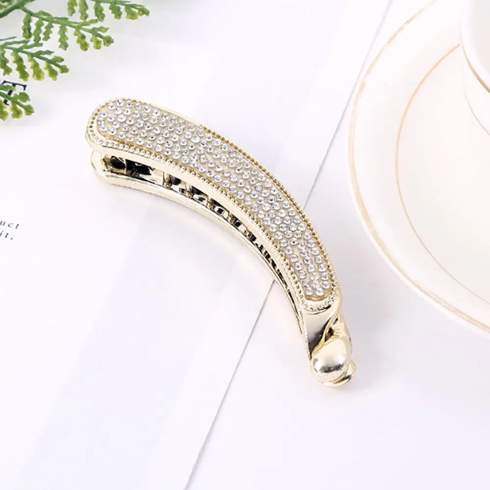 Korea Simple Banana Classic Crystal Rhinestone Headwear Hairpin Barrette Hair Accessories Hair Clip Claw