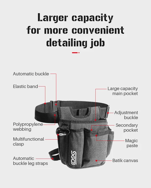 Pro Auto Detailing Tool Belt Waist Bag – SGCB AUTOCARE