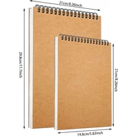 1pc A5/A4 Sketch Book 100 Sheets, 100gsm, Hard Bottom Cover Spiral Bound Hardback Sketch Pad 2