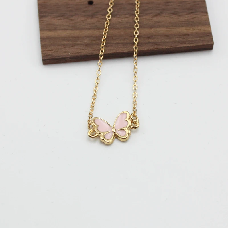 Pink Butterfly Bracelet For Women New Trend Simple Girls Sweet Tiny Charm Minimalism Enamel Pulsera Jewelry Birthday Gift bracelet jewelry