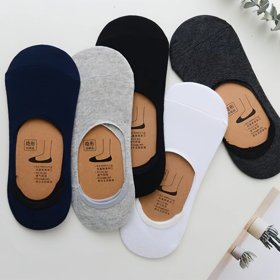 Nvzi Calcetines Invisibles Para Hombre, Antideslizantes, Informales, De