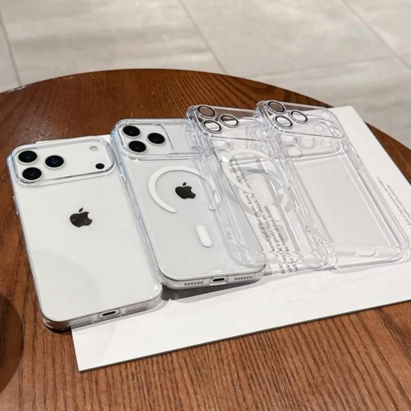 Luxury Clear Hard Plastic Ultra Thin MagSafe-Enabled Case with Camera Protection Cover