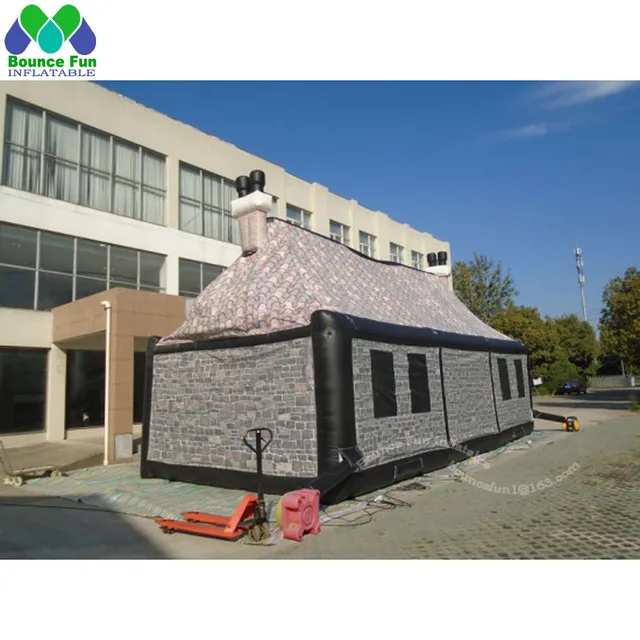 New Outdoor Giant Inflatable Irish Pub Tent With Whole Printing And Fire Place Airblown Bar