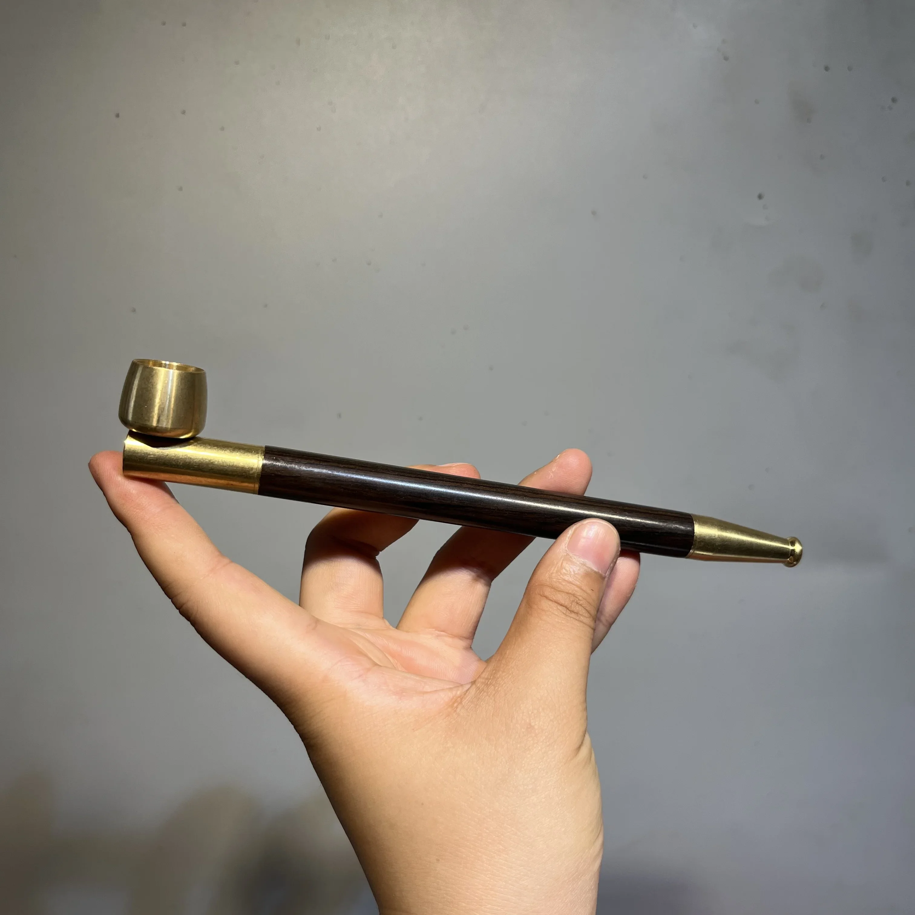1pc Tobacco Rod Long Tobacco Pipe Purple Sandalwood Straight Pipe Domineering Boys Gift Exquisite Style Double Use tobacco pipe herb smoking pipe smoking pipe