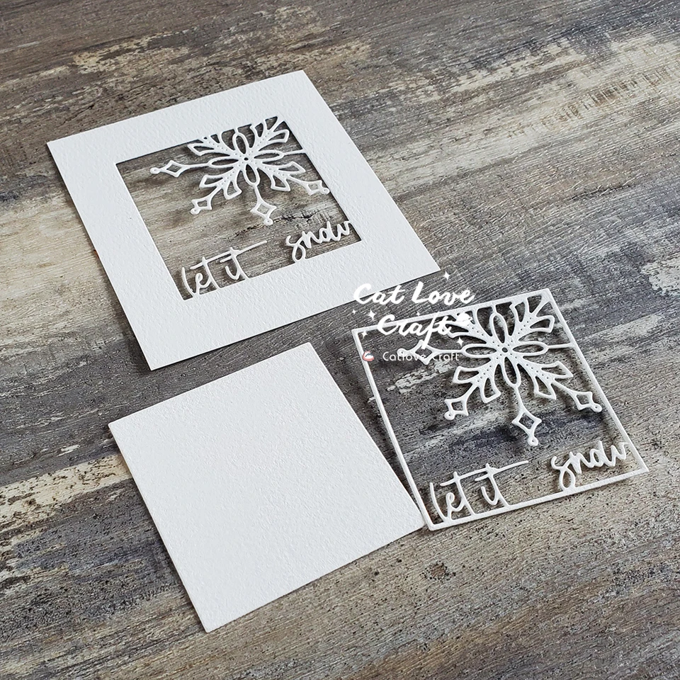 "Let It Snow" Sentiments Metal Cutting Die For Card Making & Scrapbooking – Christmas Craft Die D5
