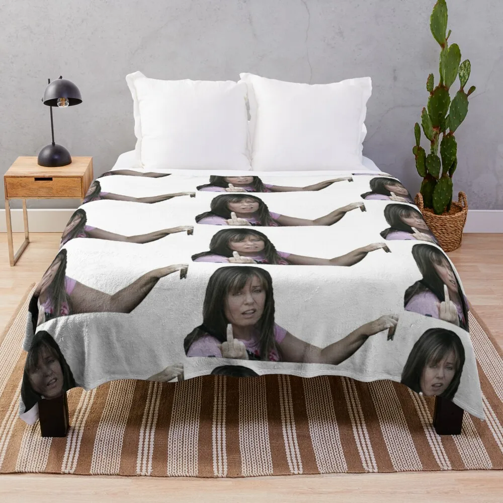 

Kath and Kim: Kim Pulling the Finger Throw Blanket Plaid Blanket Fluffy