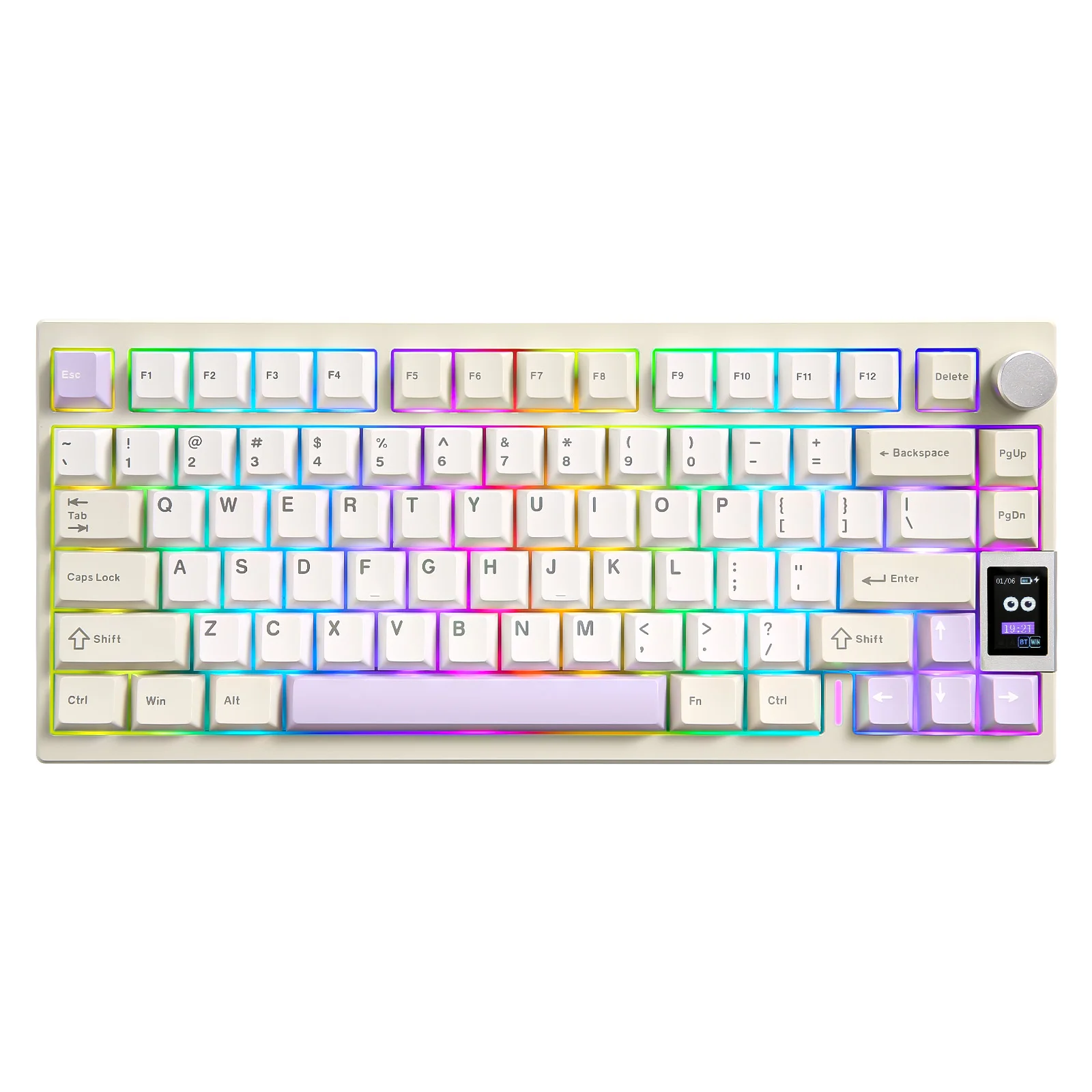 YUNZII AL80 Beige Mechanical Gaming Keyboard, Wireless CNC