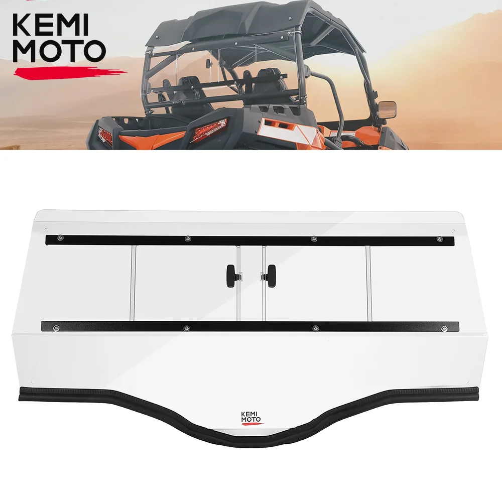 KEMIMOTO UTV Full Rear Windshield Back Windscreen with Sliding Vent For CFMOTO ZForce 800EX 2014-2022, 1000 2017, 500EX 2023