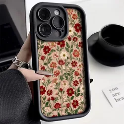 Vintage Wine Red Floral Phone Case - Elegant and Stylish Protective Cover - Galaxy S23 Ultra (Black)