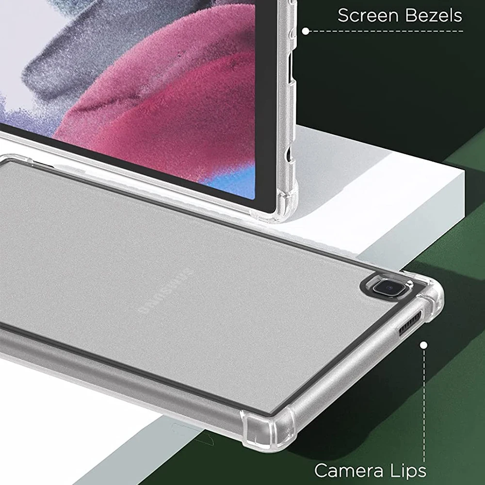 Shockproof Silicone Flexible Clear Tablet Case with Transparent Back Cover