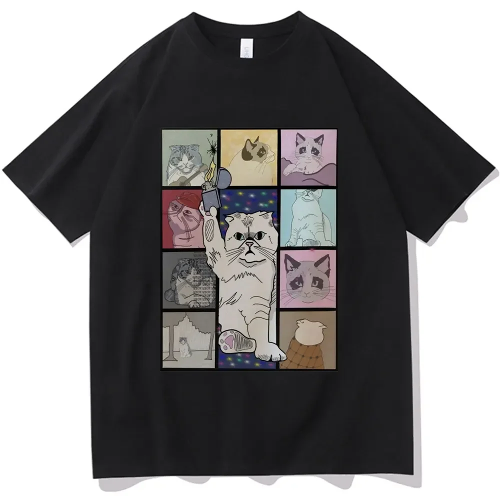 

Футболка с графическим принтом «The Eras Tour Cat Version» для мужчин и женщин, повседневная хлопковая смешная рубашка, уличная одежда оверсайз с коротким рукавом
