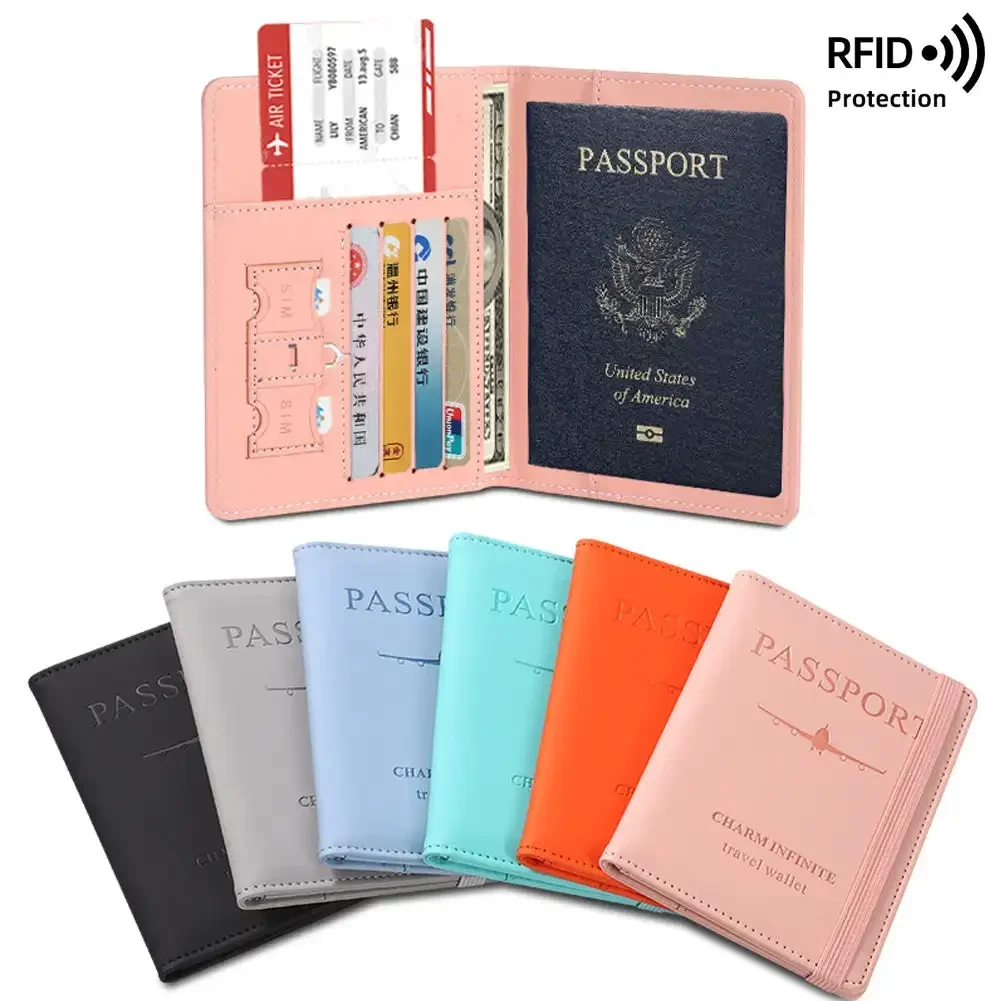 Portafoglio da uomo in pelle PU portafoglio da viaggio porta passaporto accessori da viaggio maschili porta passaporto porta biglietti da visita portafoglio - immagine 3