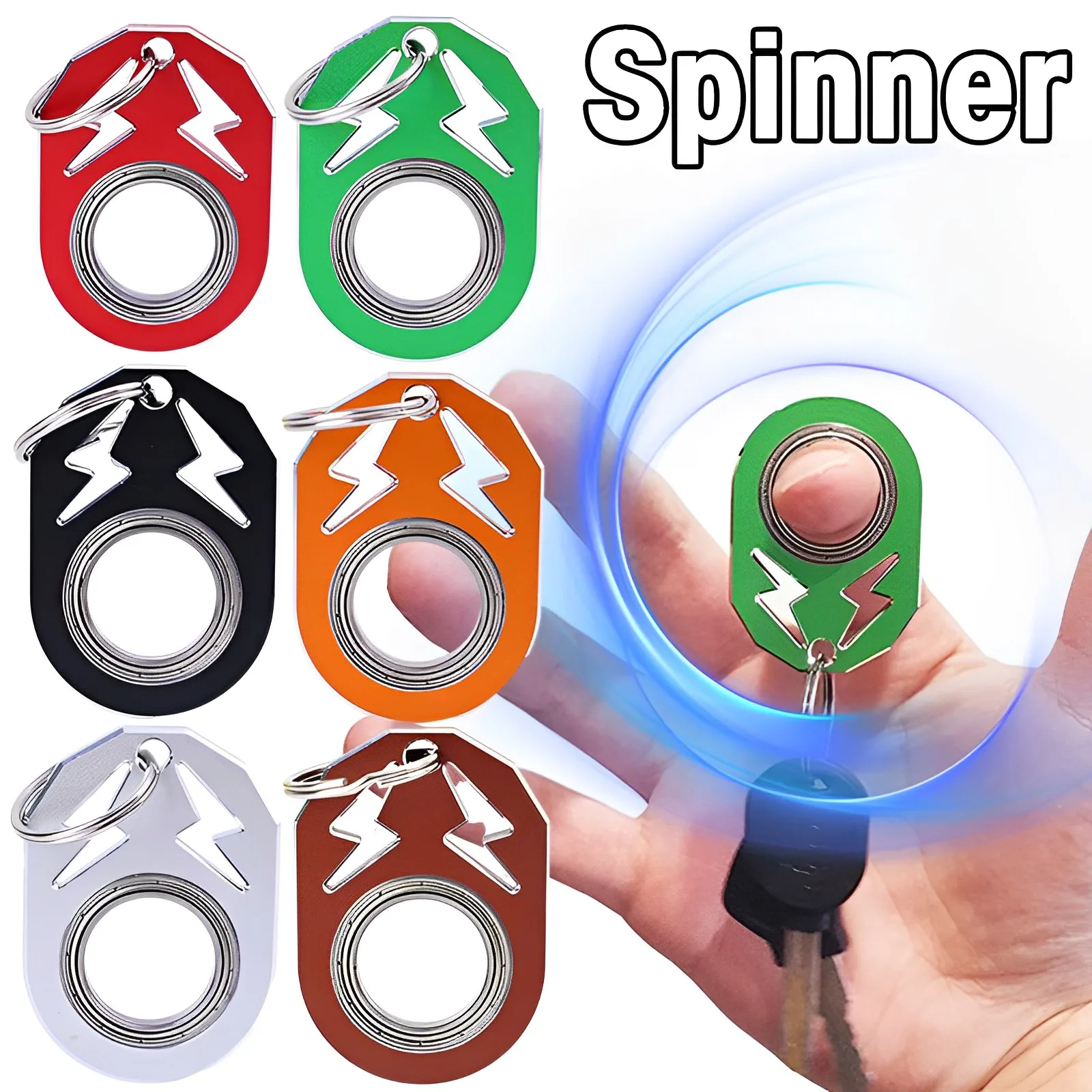 Keychain Spinner Anxiety Stress Relief Metal Fidget Toys Spinning Keyring  Antistress Finger Key Ring Relieve Boredom Party Gift - Key Chains -  AliExpress