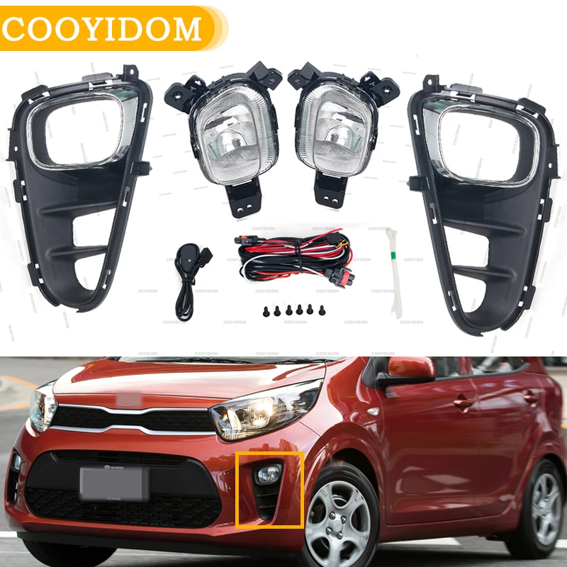 Front Bumper Fog Lights For Kia Picanto 2017 2018 2019 Driving Lamp