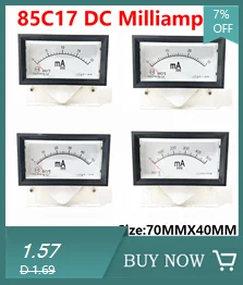85C17 DC 1A 2A 3A 5A 10A 15A 20A 30A 50A 75A 100A Analoges Strom-Panel-Messgerät Amperemeter für Stromkreisprüfung Ampere-Tester-Messgerät – Detail 5