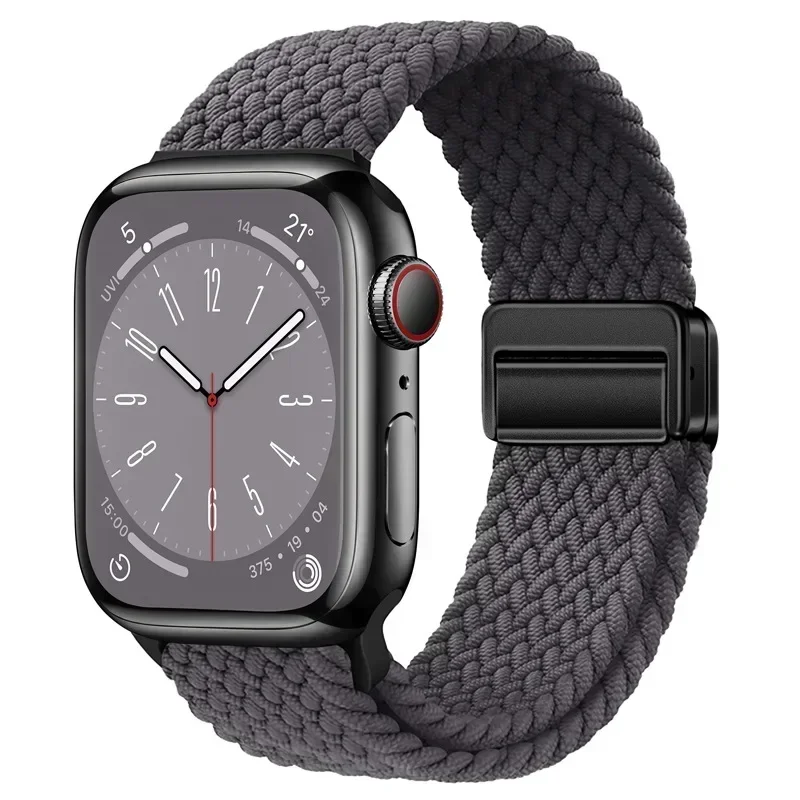 Nylon Braided Loop Strap with Metal Magnetic Closure