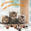 3Pcs Cat Toy Ball Leopard Print Plush Ball, Cat Self-Entertainment Ball Soft Cat and Dog Universal Toy Ball Interactive 2