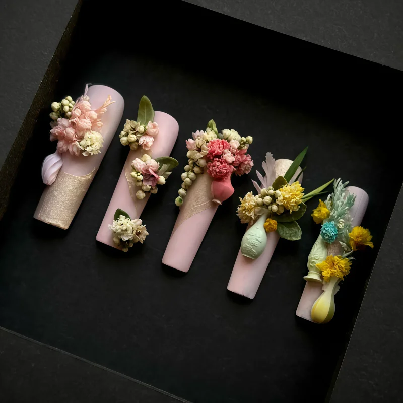 투명 실리콘 네일 아트 몰드 우아한 꽃병 병 중국 스타일 세라믹 머리핀 3D 네일 장식 몰드