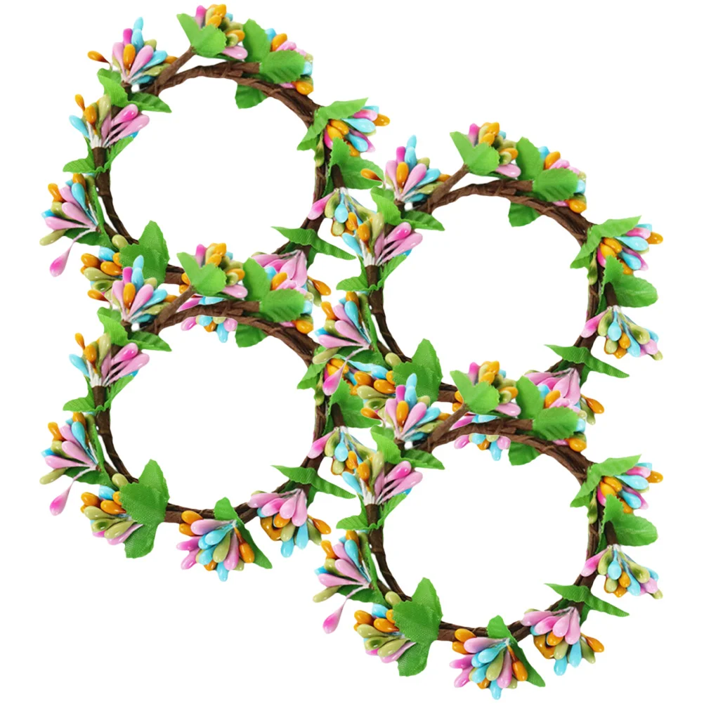 

Easter Candle Garland Simulation Colored Candle Ring Table Garland Wreath